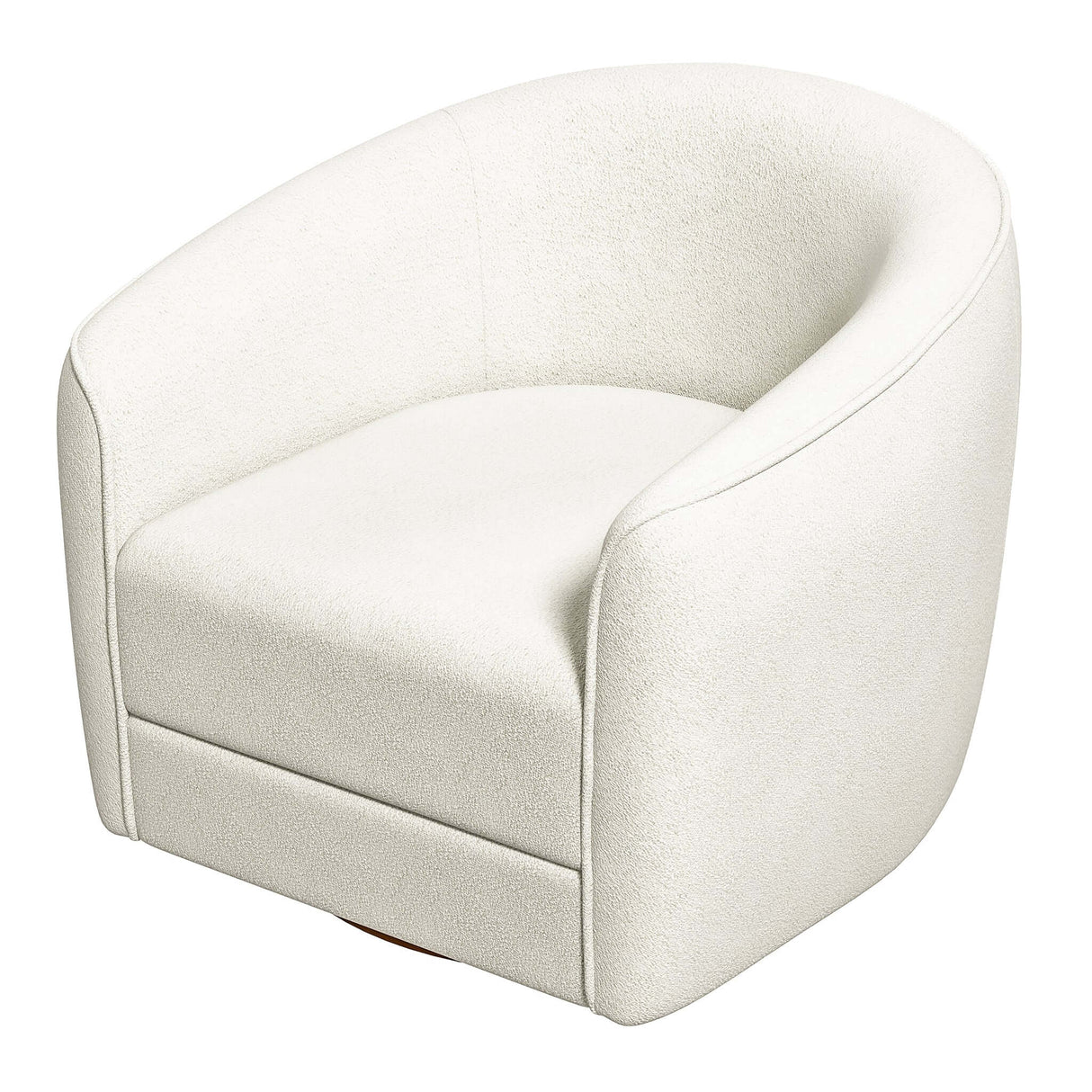 Elise Mid Century Modern Beige Boucle Swivel Chair by Ashcroft Furniture at Eve Furniture
