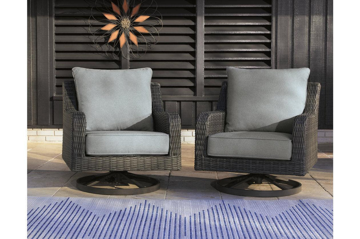 Elite Park Gray Outdoor Swivel Lounge with Cushion by Ashley at Eve Furniture