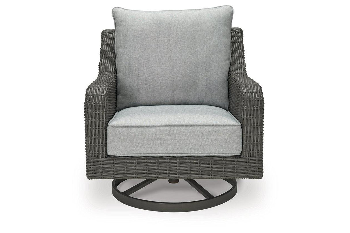 Elite Park Gray Outdoor Swivel Lounge with Cushion by Ashley at Eve Furniture