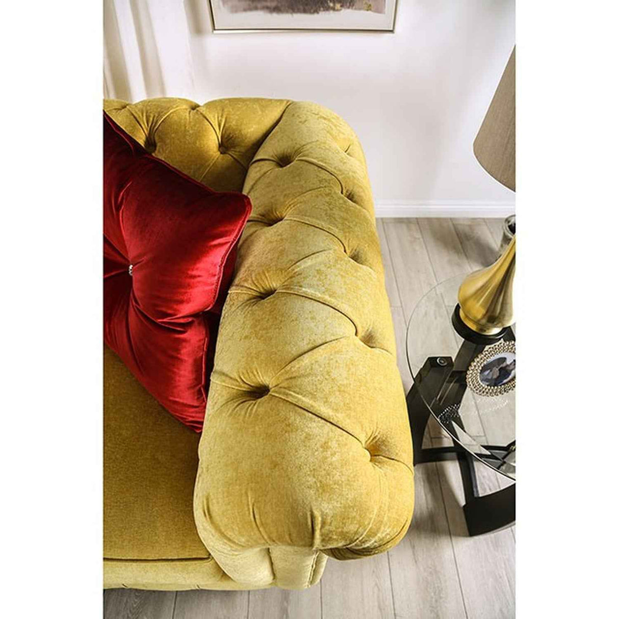 Eliza Royal Yellow/Red Sofa by Furniture of America at Eve Furniture
