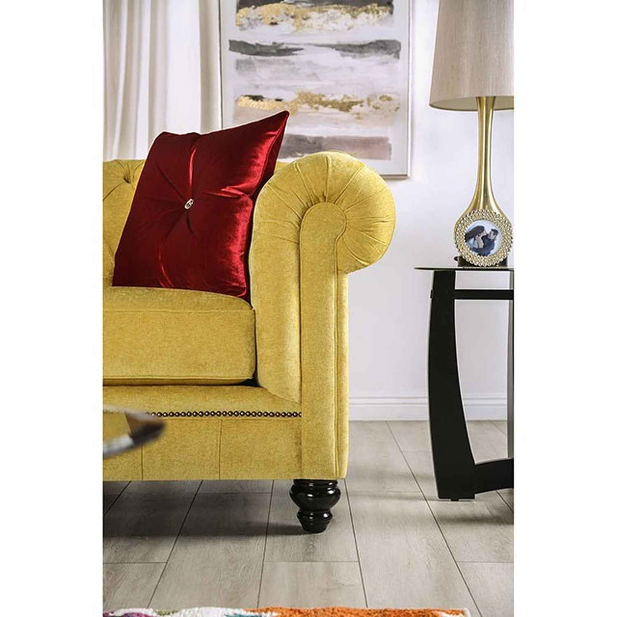 Eliza Royal Yellow/Red Sofa by Furniture of America at Eve Furniture