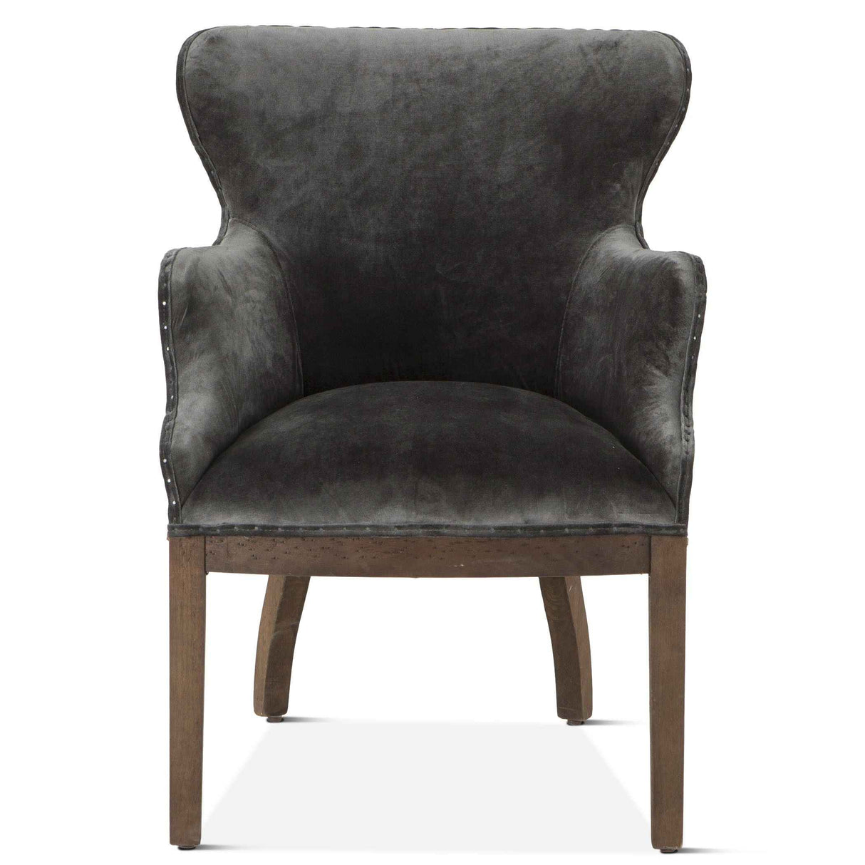 Elizabeth 25" Accent Armchair in Gray Velvet with Exposed Frame by Home Trends & Design at Eve Furniture