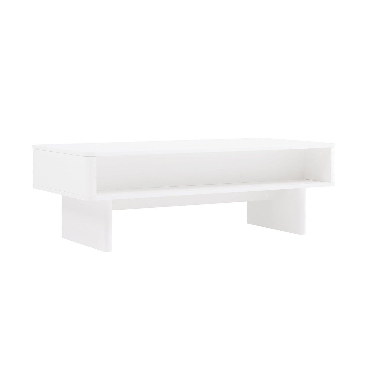 Ella 47.2" Coffee Table in White by Manhattan Comfort at Eve Furniture