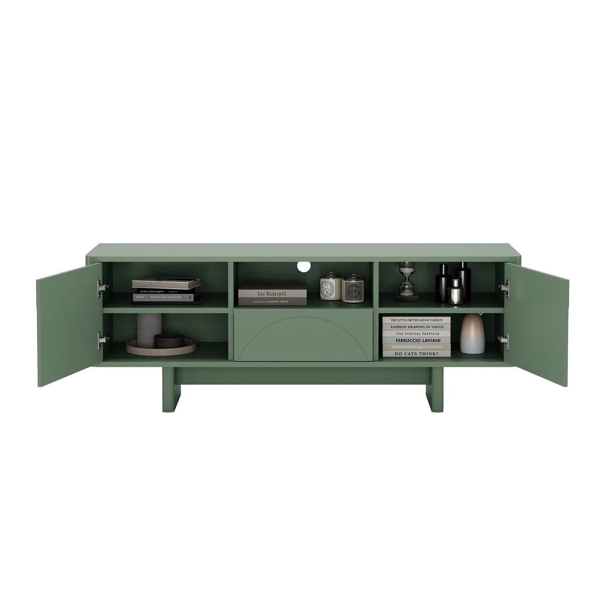 Ella 59" TV Stand in Sage Green by Manhattan Comfort at Eve Furniture