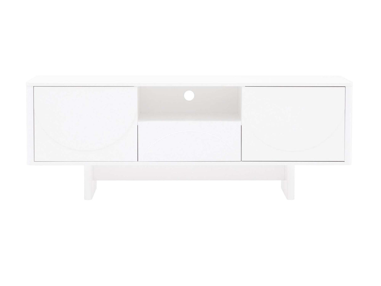 Ella 59" TV Stand in White by Manhattan Comfort at Eve Furniture