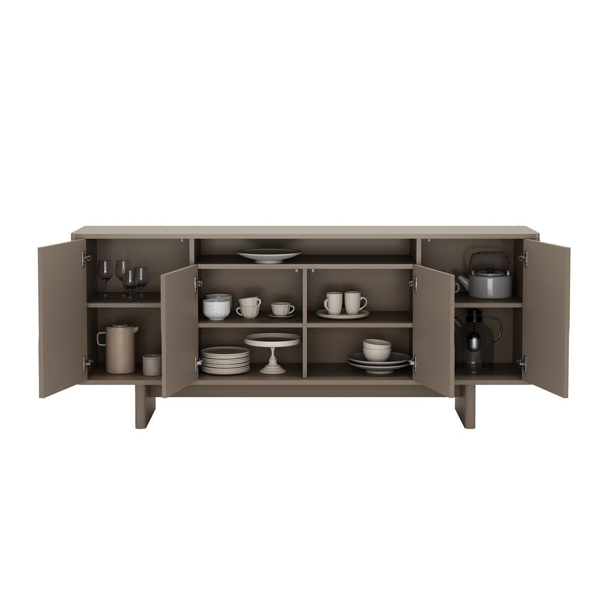 Ella 70.86" Sideboard in Mocha by Manhattan Comfort at Eve Furniture