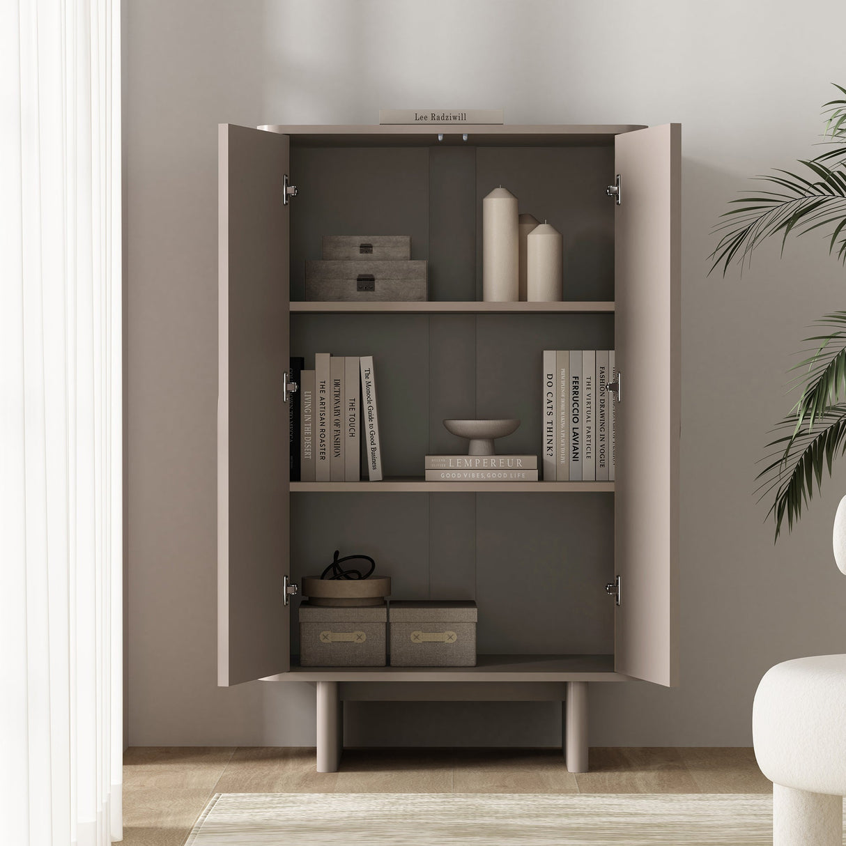 Ella Accent Cabinet in Mocha by Manhattan Comfort at Eve Furniture