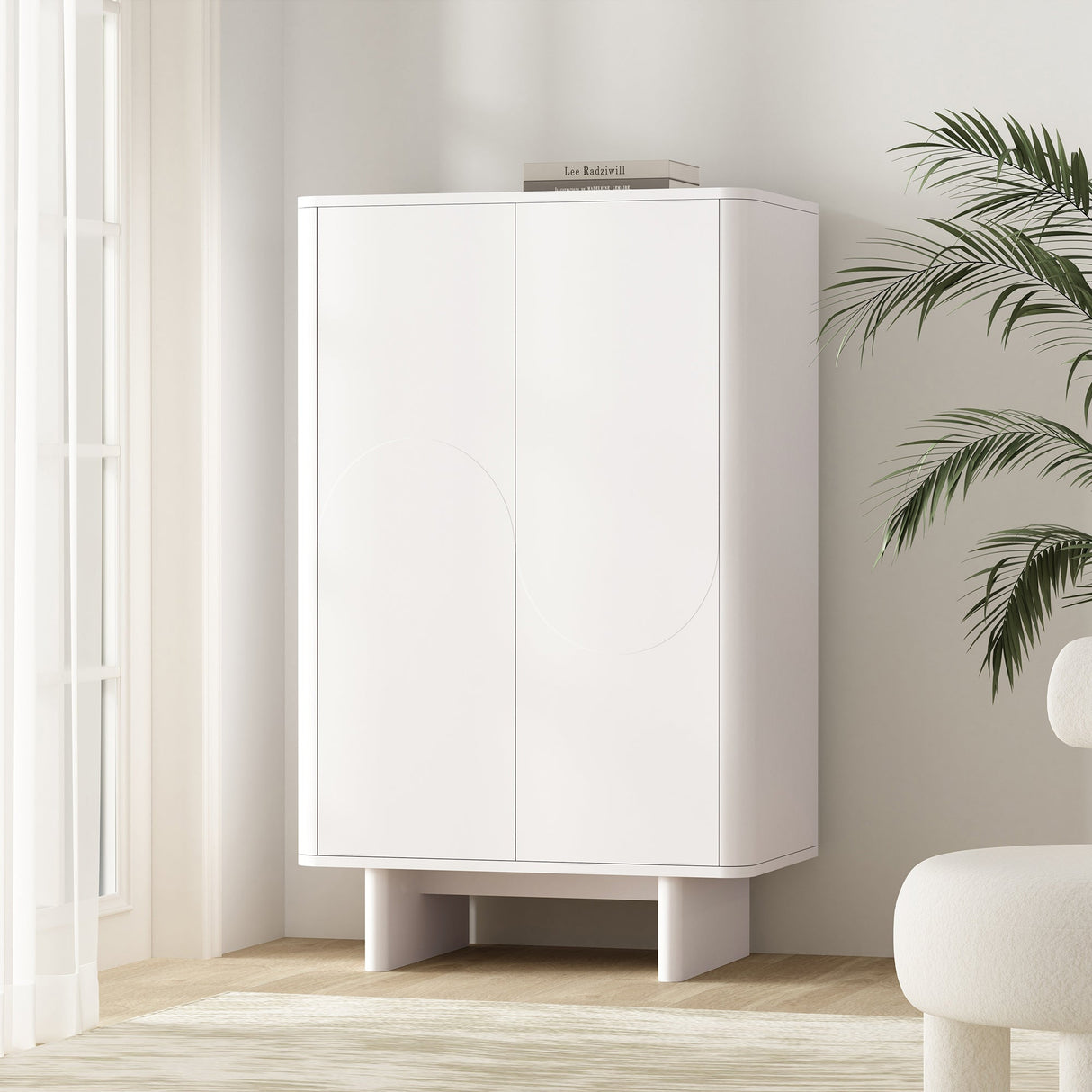 Ella Accent Cabinet in White by Manhattan Comfort at Eve Furniture