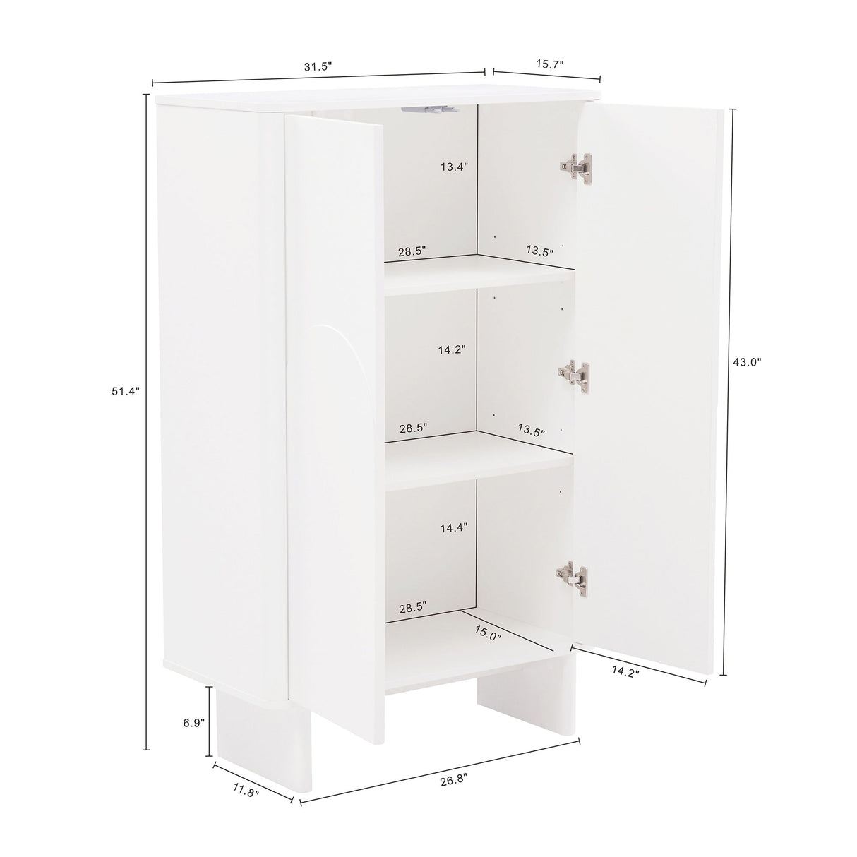 Ella Accent Cabinet in White by Manhattan Comfort at Eve Furniture