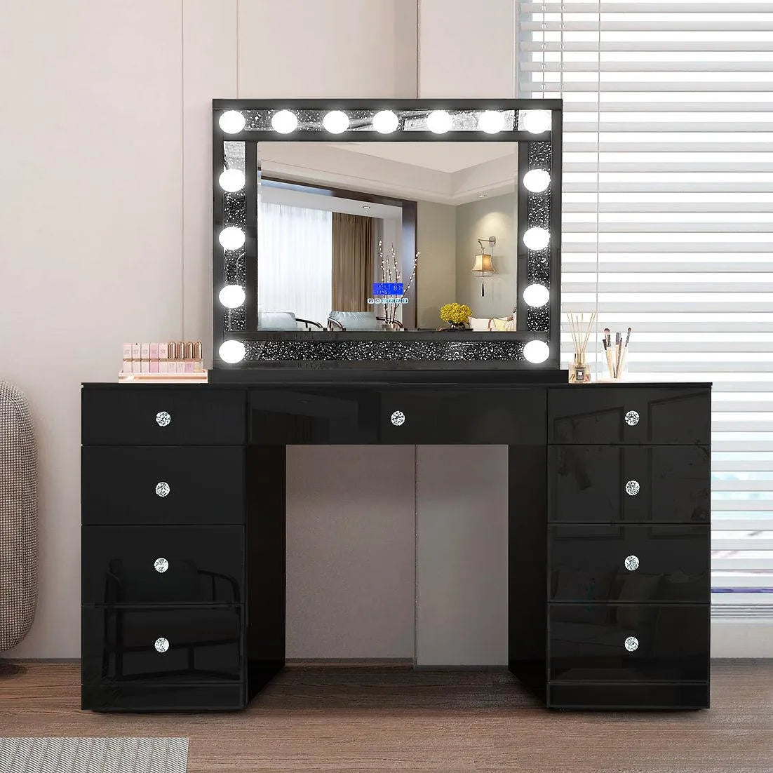 Ella Black Vanity Set by New Era Innovations at Eve Furniture