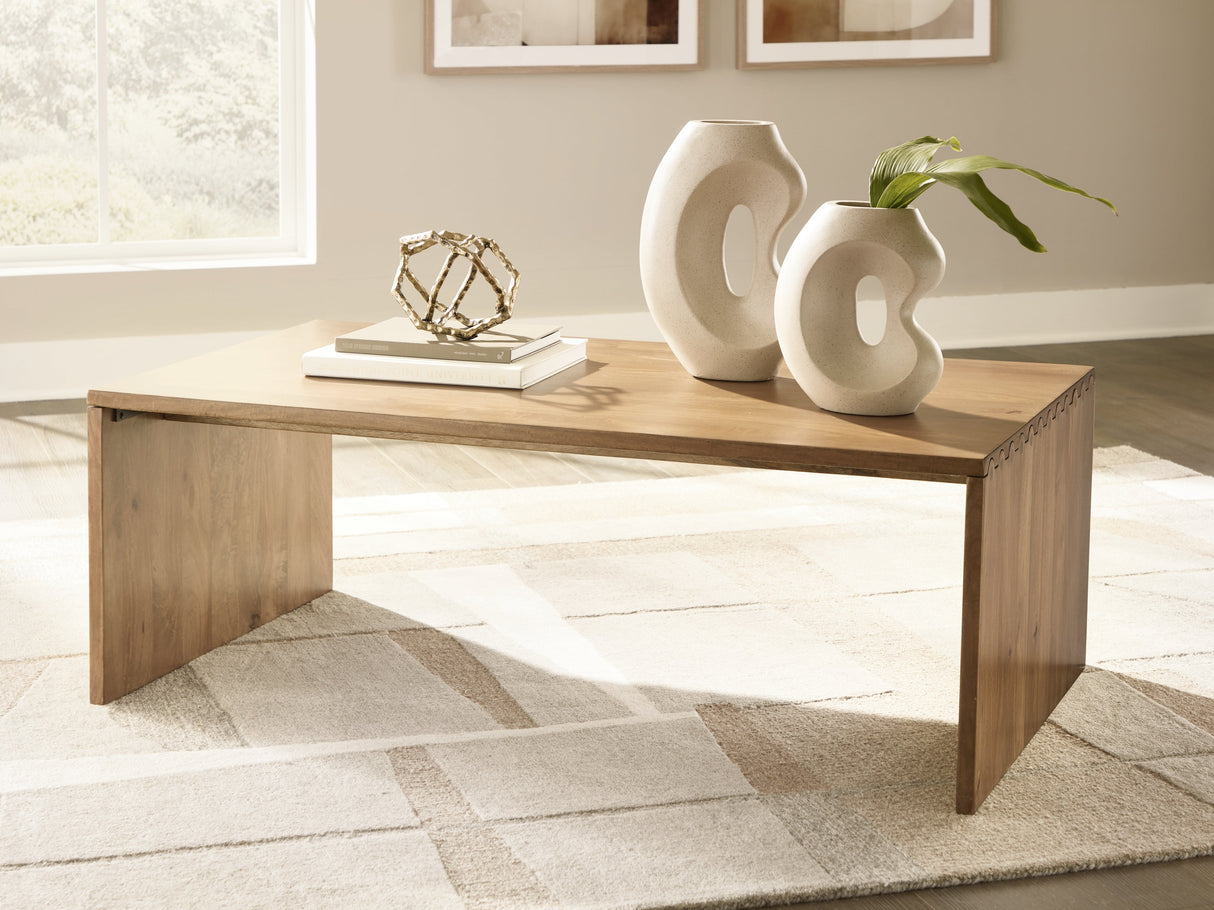 Ella Grove Rich Brown Coffee Table by Ashley at Eve Furniture