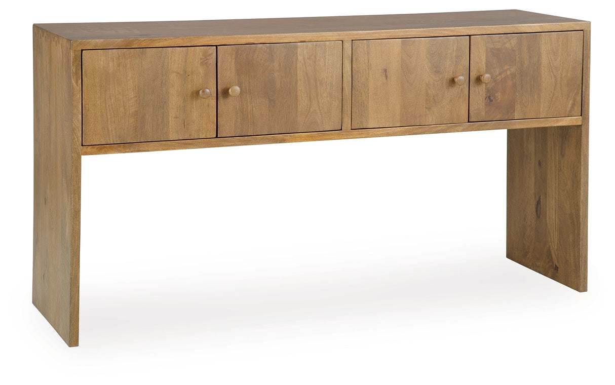 Ella Grove Rich Brown Console by ASHLEY FURNITURE at Eve Furniture
