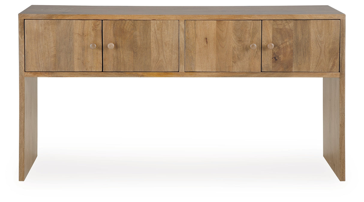 Ella Grove Rich Brown Console by ASHLEY FURNITURE at Eve Furniture