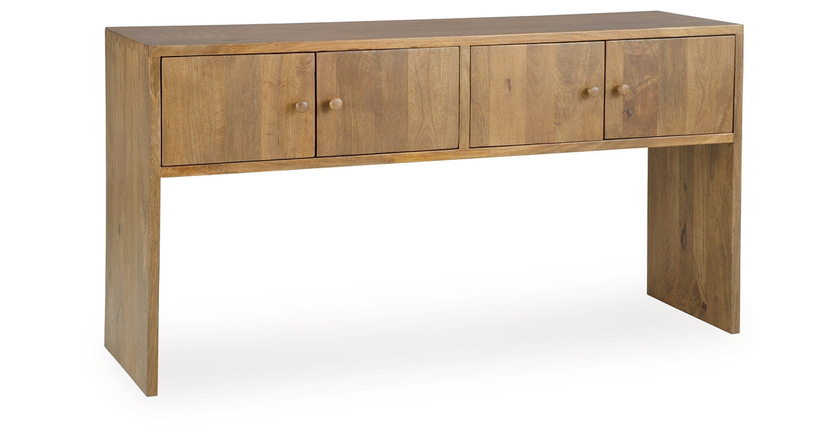 Ella Grove Rich Brown Console by ASHLEY FURNITURE at Eve Furniture