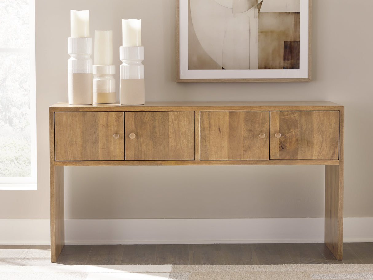 Ella Grove Rich Brown Console by ASHLEY FURNITURE at Eve Furniture