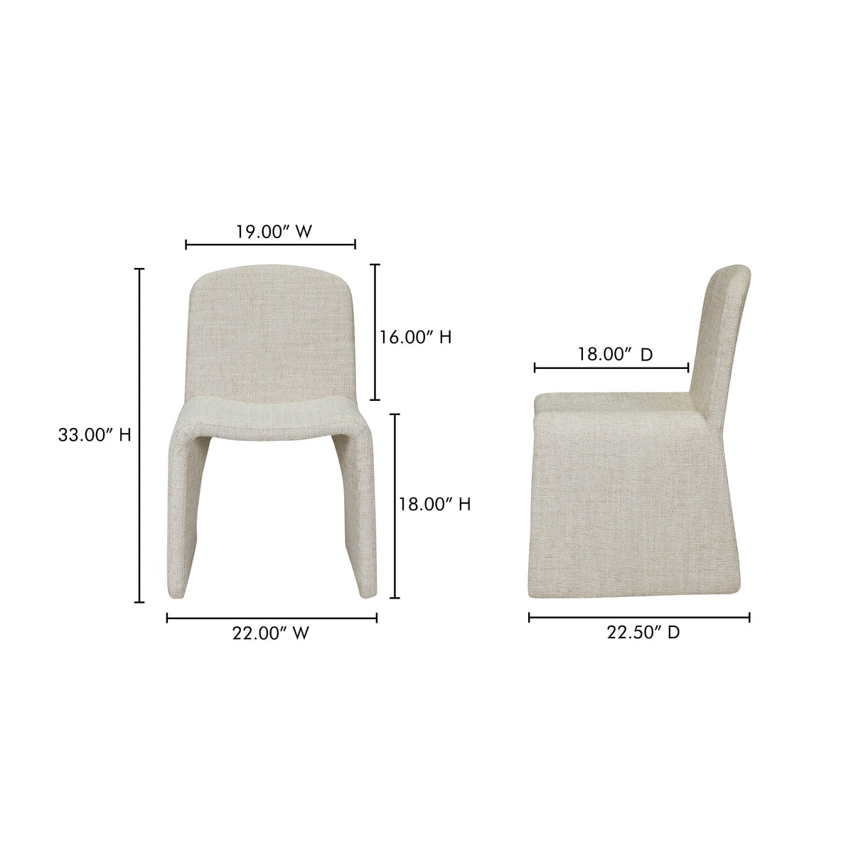 Ella Heather Beige Dining Chair by MOES at Eve Furniture