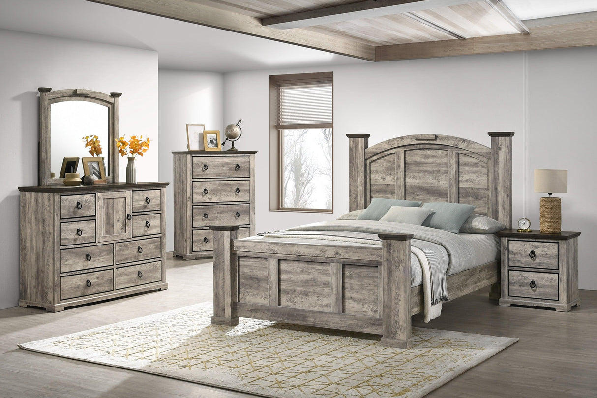 Ella-Mae Beige and Brown Nightstand by Crown Mark at Eve Furniture