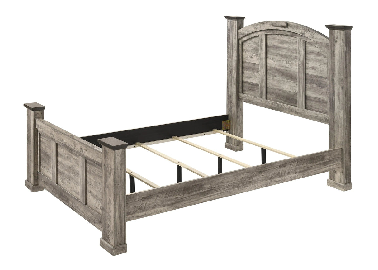 Ella-Mae Beige and Brown Poster Bedroom Set by Crown Mark at Eve Furniture