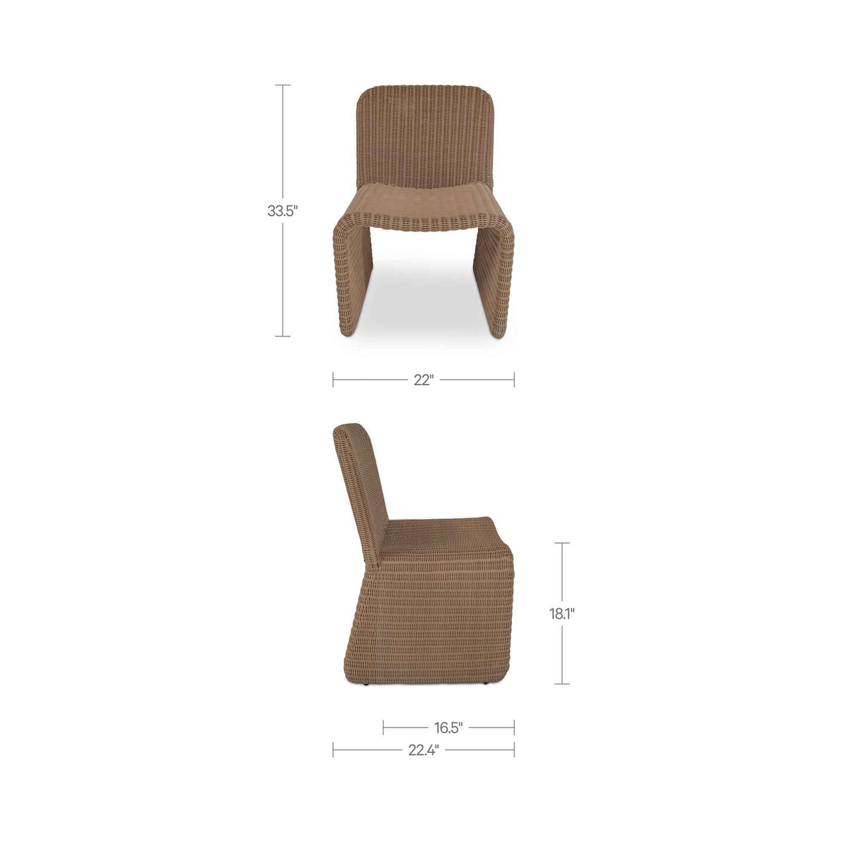 Ella Natural Outdoor Dining Chair (Set of 2) by Moe's Home at Eve Furniture