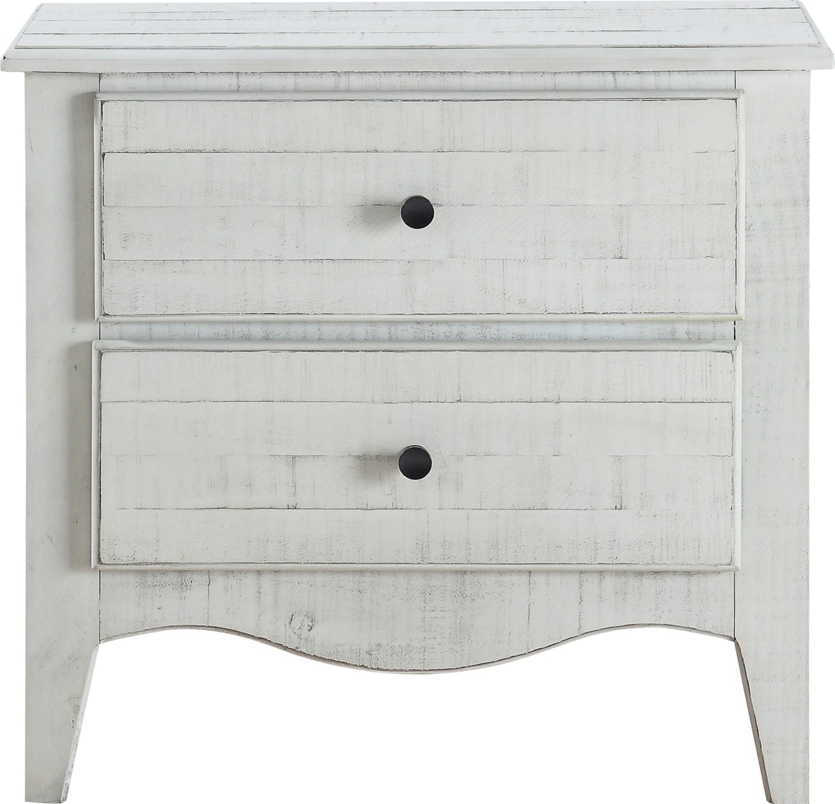 Ella White Wash Solid Wood Two Drawer Nightstand by Modus Furniture at Eve Furniture