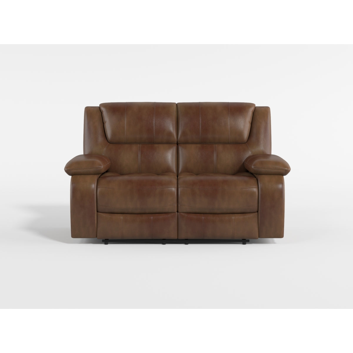 Ellicott Black Genuine Leather Double Reclining Love Seat by Homelegance at Eve Furniture