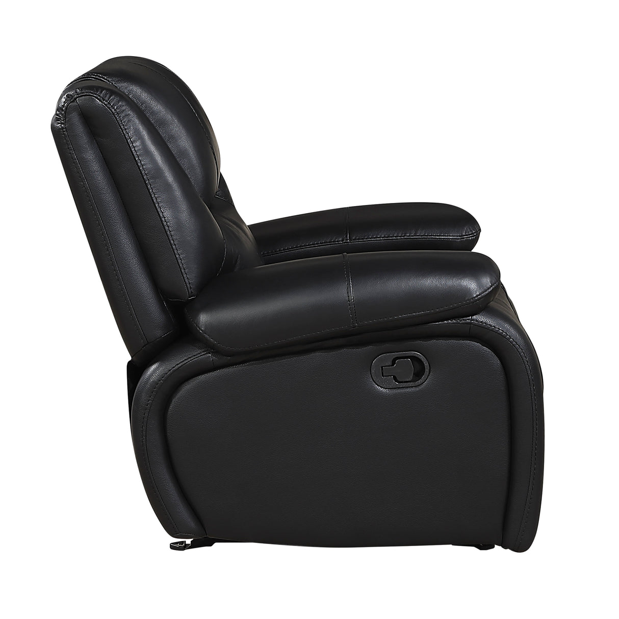 Ellicott Black Genuine Leather Glider Reclining Chair by Homelegance at Eve Furniture