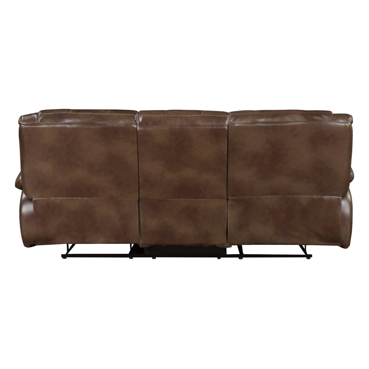 Ellicott Brown Leather Double Reclining Sofa by Homelegance at Eve Furniture