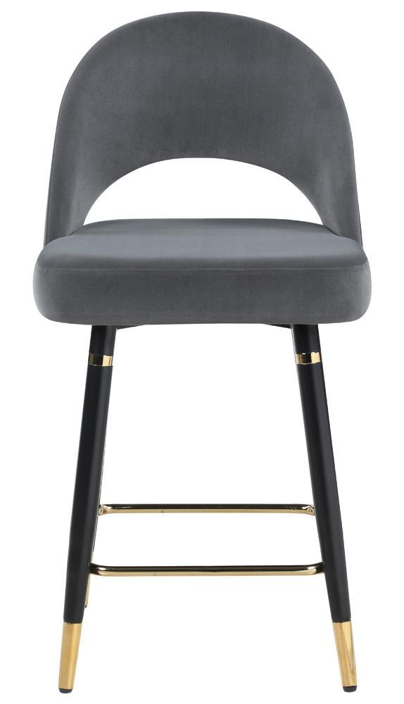 Ellie Mirror/Gray 5-Piece Pedestal Counter Height Dining Set by Coaster at Eve Furniture