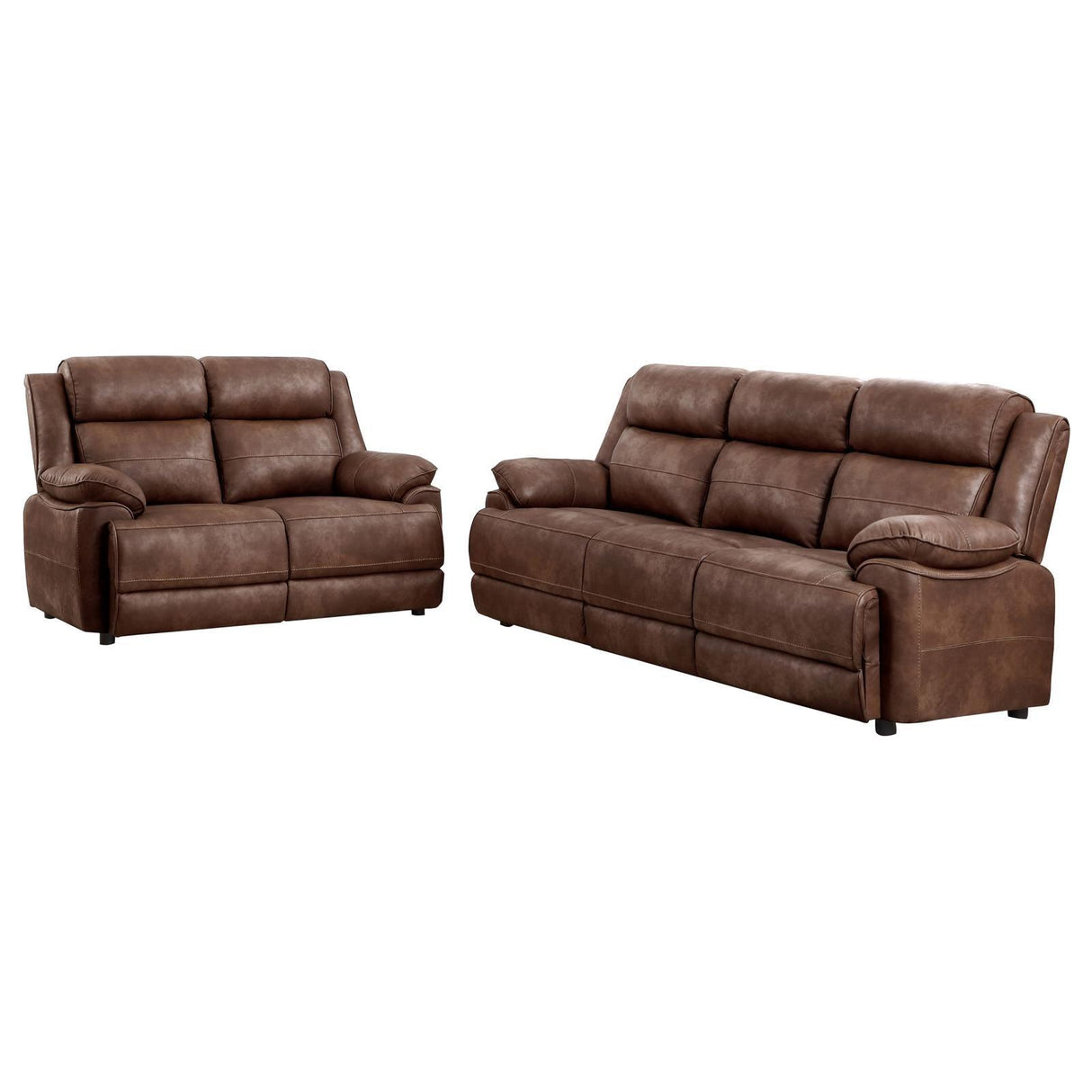 Ellington Dark Brown 2-piece Upholstered Padded Arm Sofa Set by Coaster at Eve Furniture