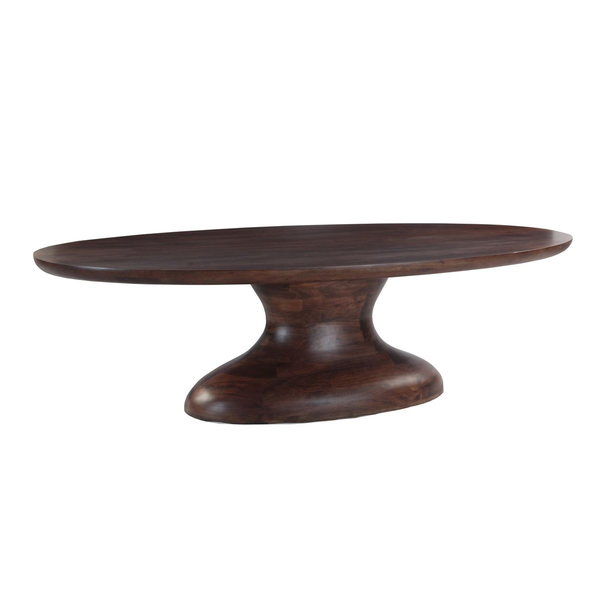 Ellipse 102" Brown Oval Dining Table in Glossy Driftwood by Home Trends & Design at Eve Furniture