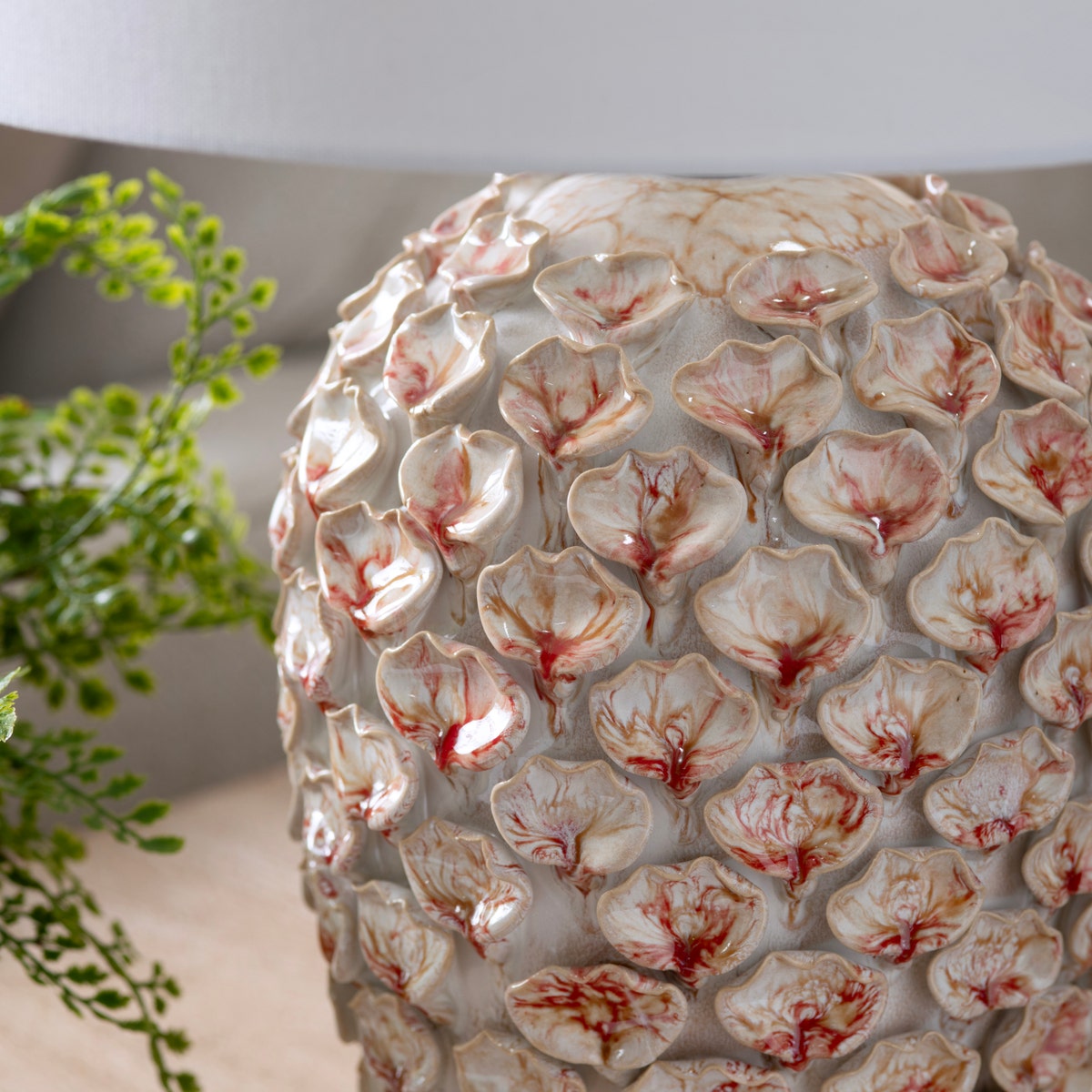 Ellis Blush/Cream Table Lamp by Crestview at Eve Furniture