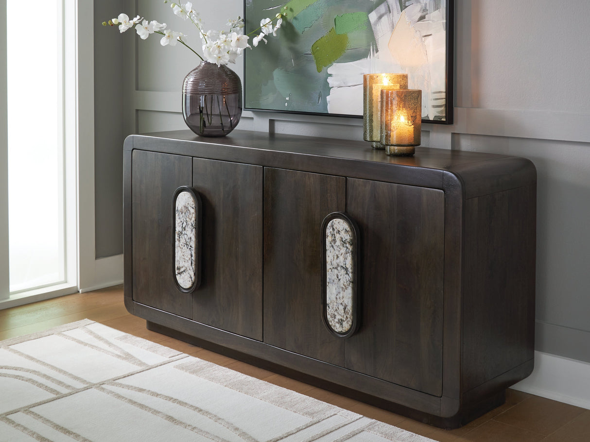 Elliston Espresso Brown Accent Cabinet by ASHLEY FURNITURE at Eve Furniture