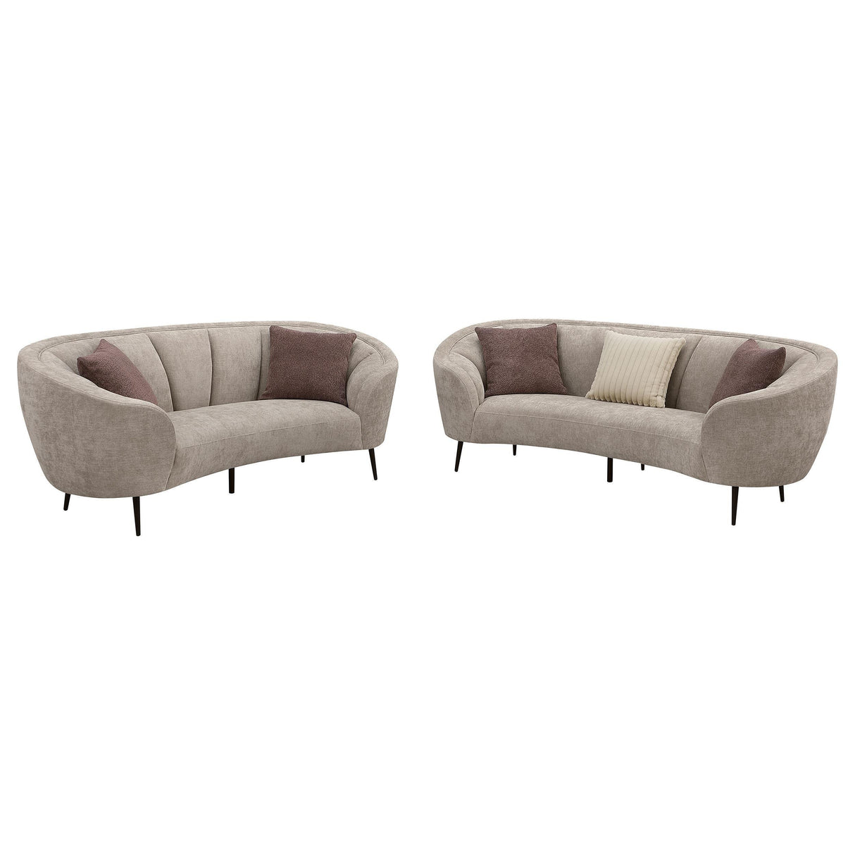 Ellorie 2-piece Upholstered Curved Sofa Set Beige by Coaster at Eve Furniture