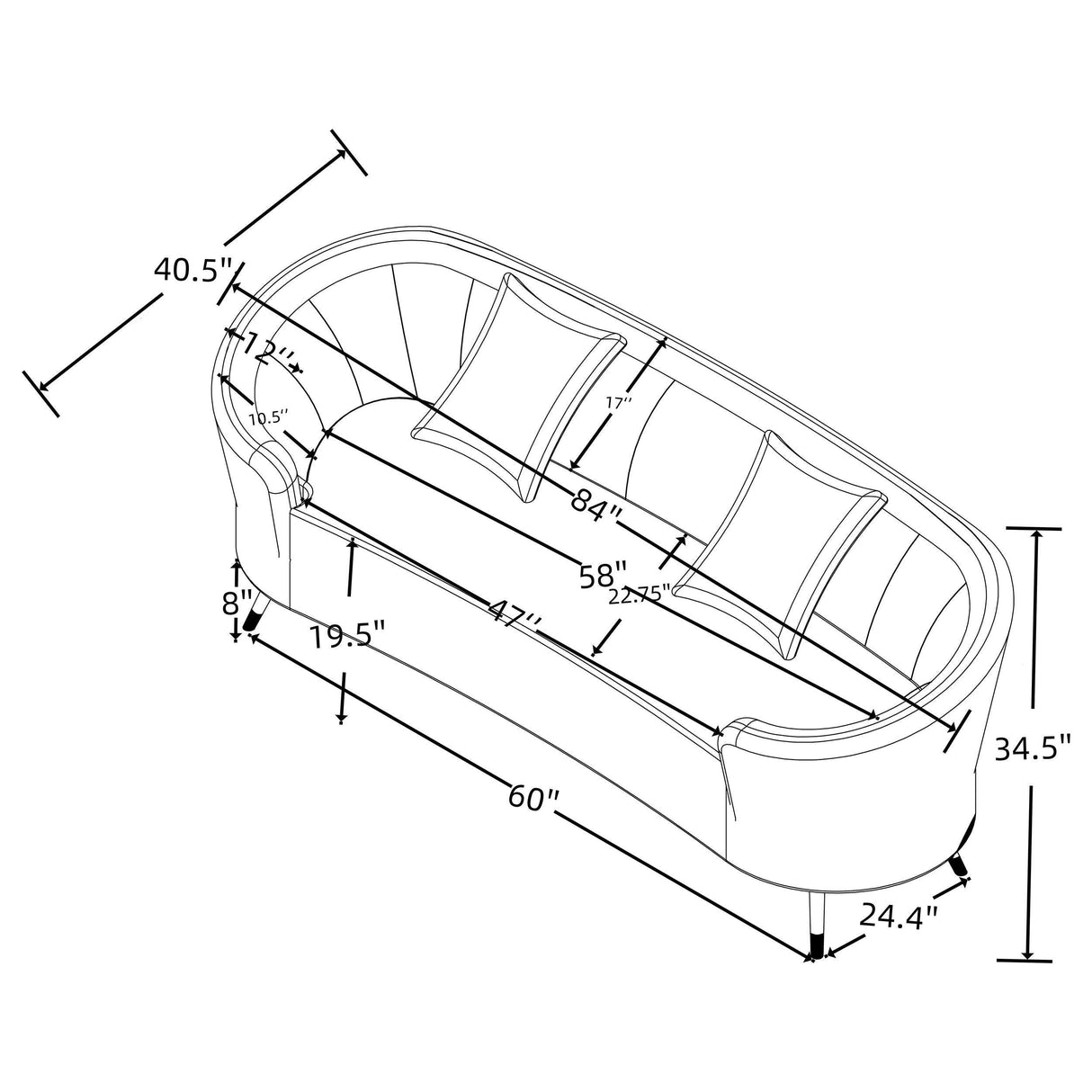 Ellorie 3-piece Upholstered Curved Sofa Set Beige by Coaster at Eve Furniture