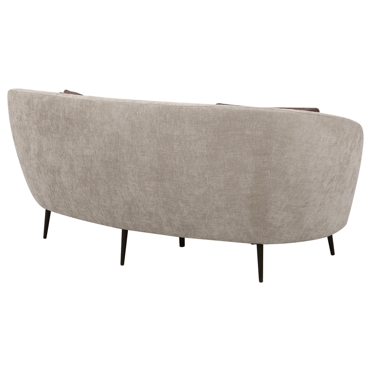 Ellorie Beige Upholstered Channel Back Curved Loveseat by Coaster at Eve Furniture