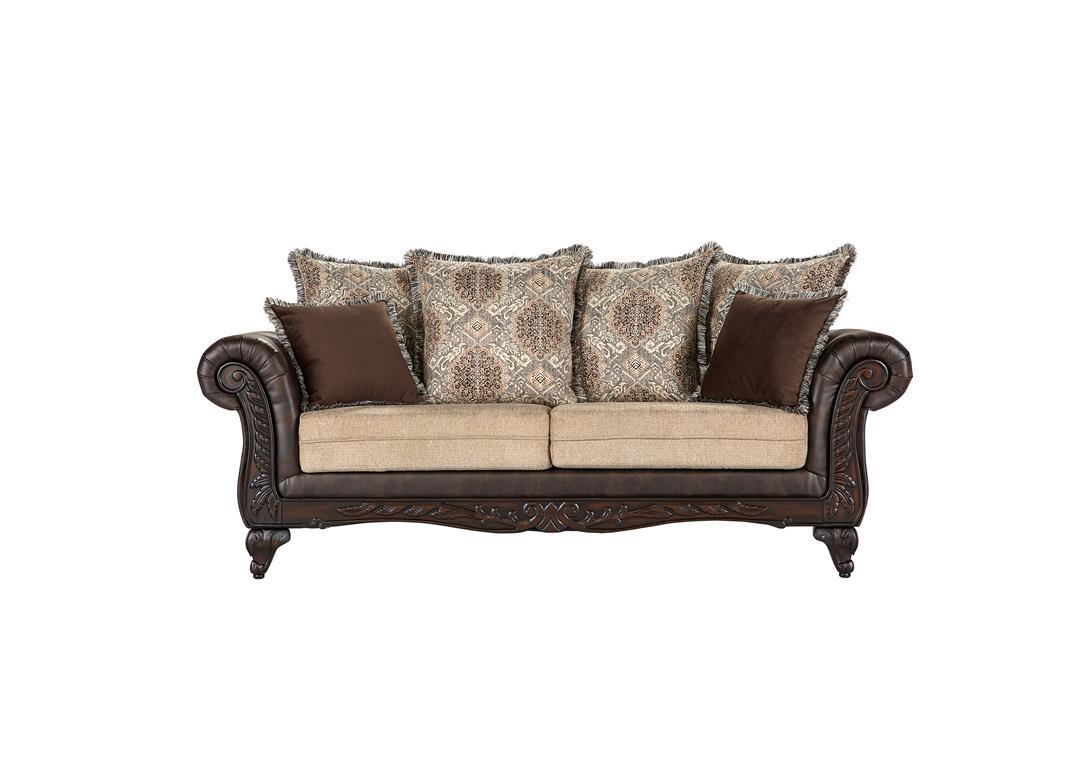 Elmbrook Brown Rolled Arm Living Room Set by Coaster at Eve Furniture