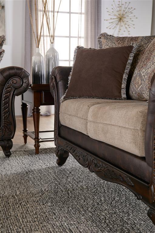 Elmbrook Brown Rolled Arm Living Room Set by Coaster at Eve Furniture