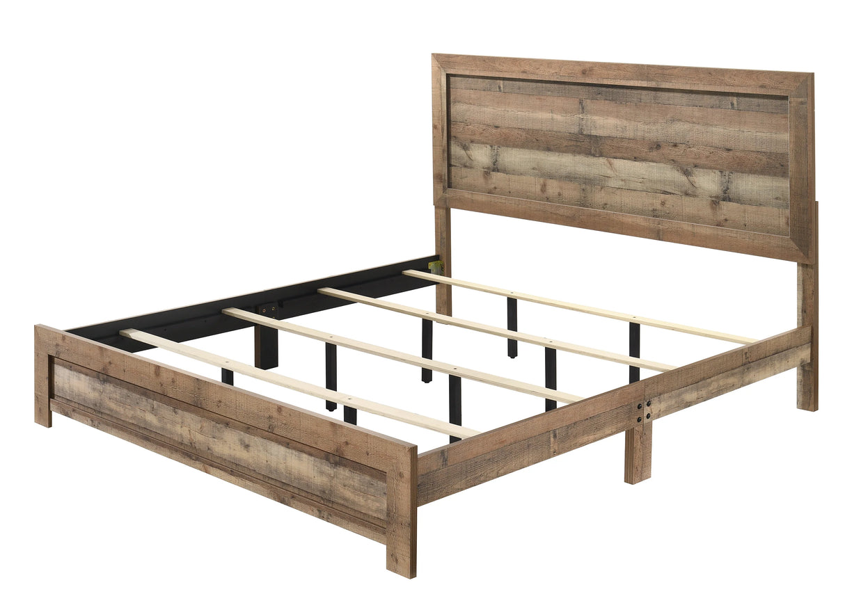 Elmer Brown King Panel Bed by Crown Mark at Eve Furniture