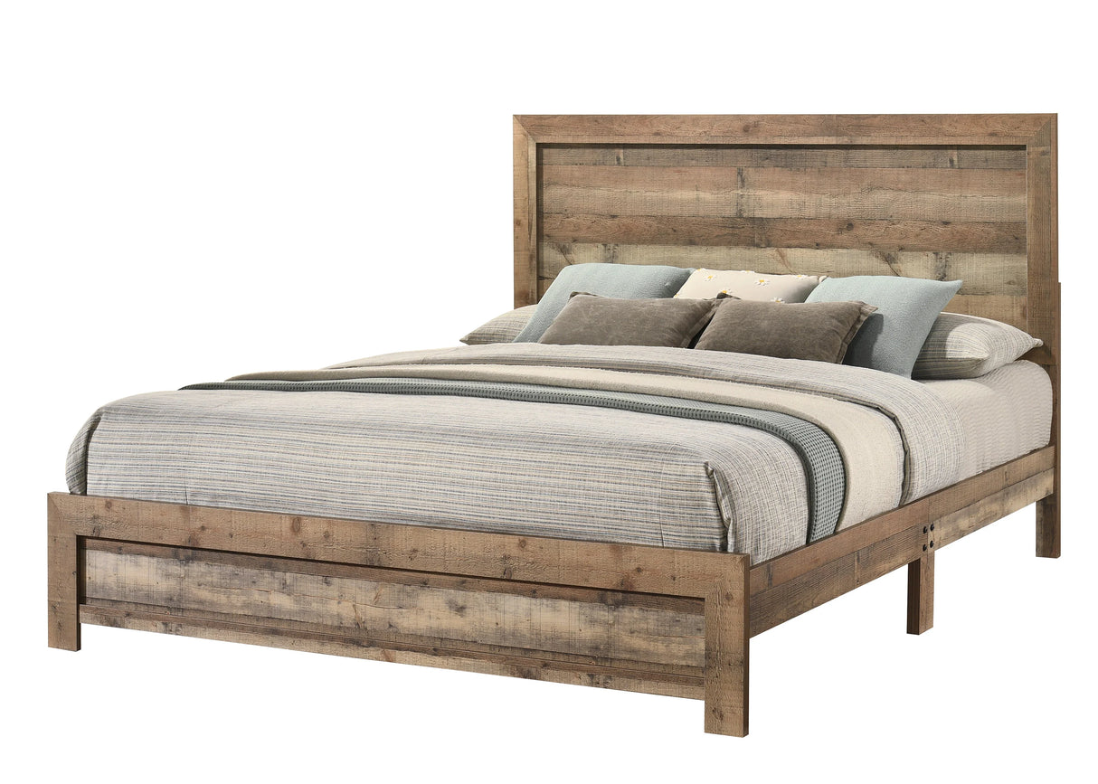 Elmer Brown King Panel Bed by Crown Mark at Eve Furniture