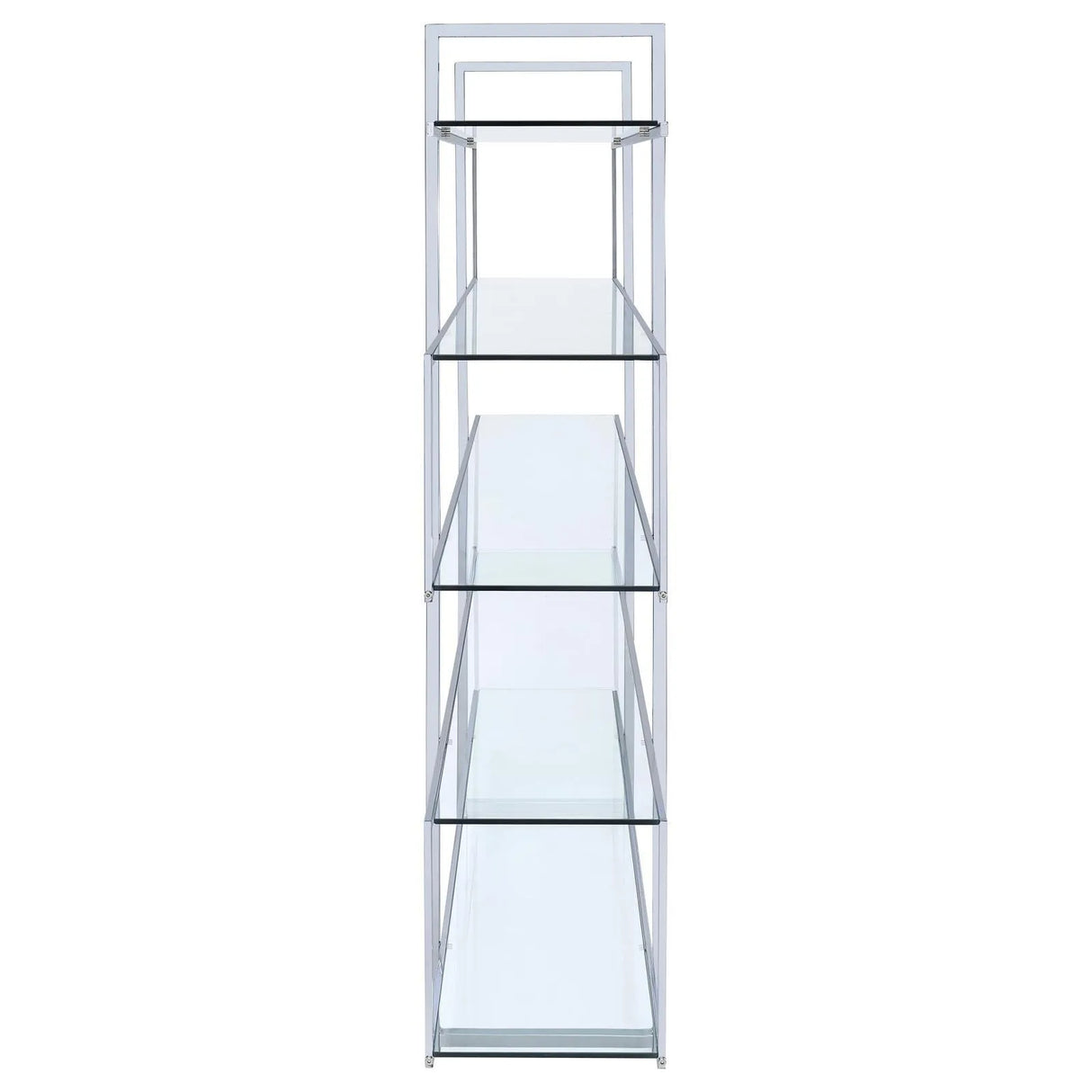 Elmer Clear/Chrome 5-Shelf Bookcase by Coaster at Eve Furniture