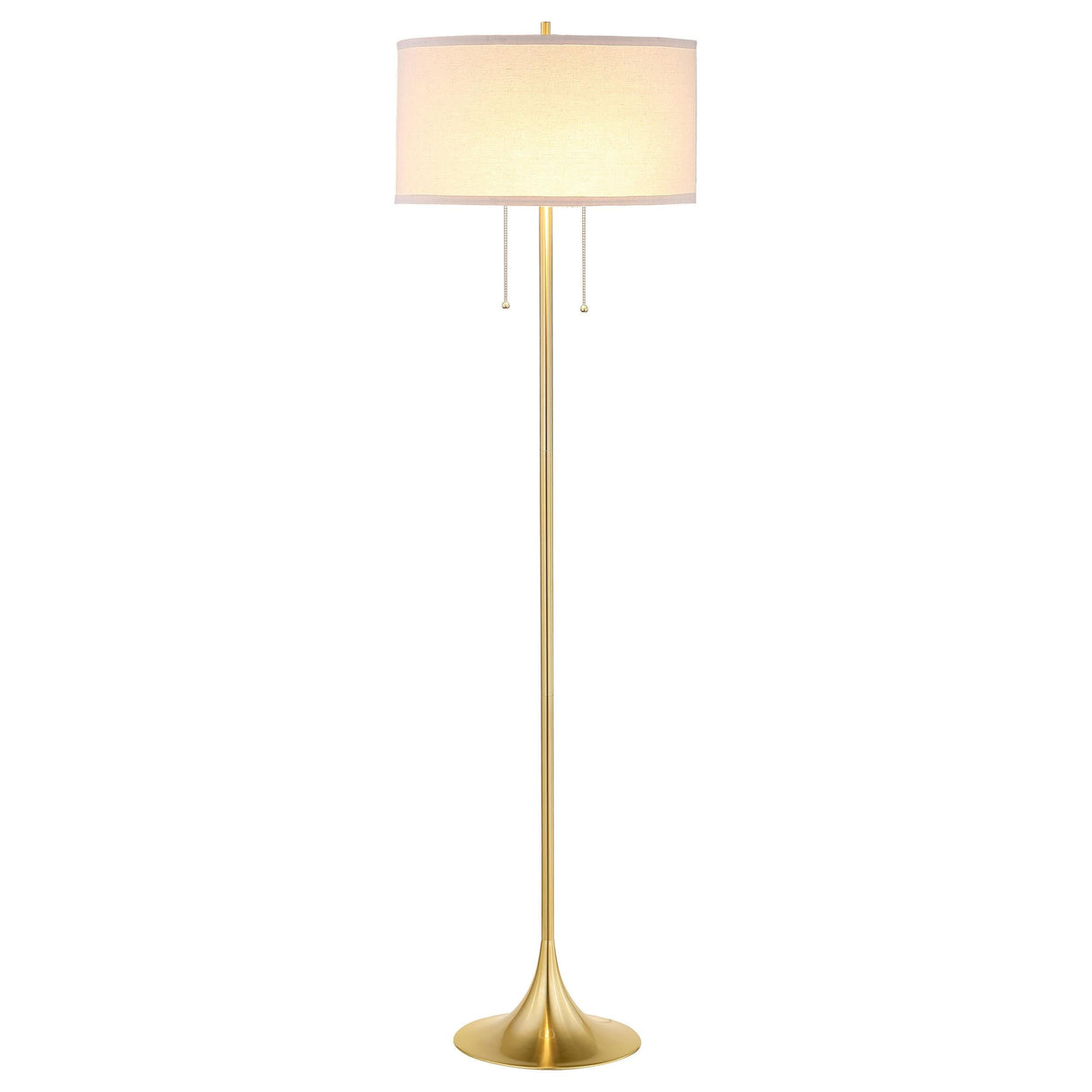 Elmira Gold 65-inch Drum Shade Metal Floor Lamp by Coaster at Eve Furniture