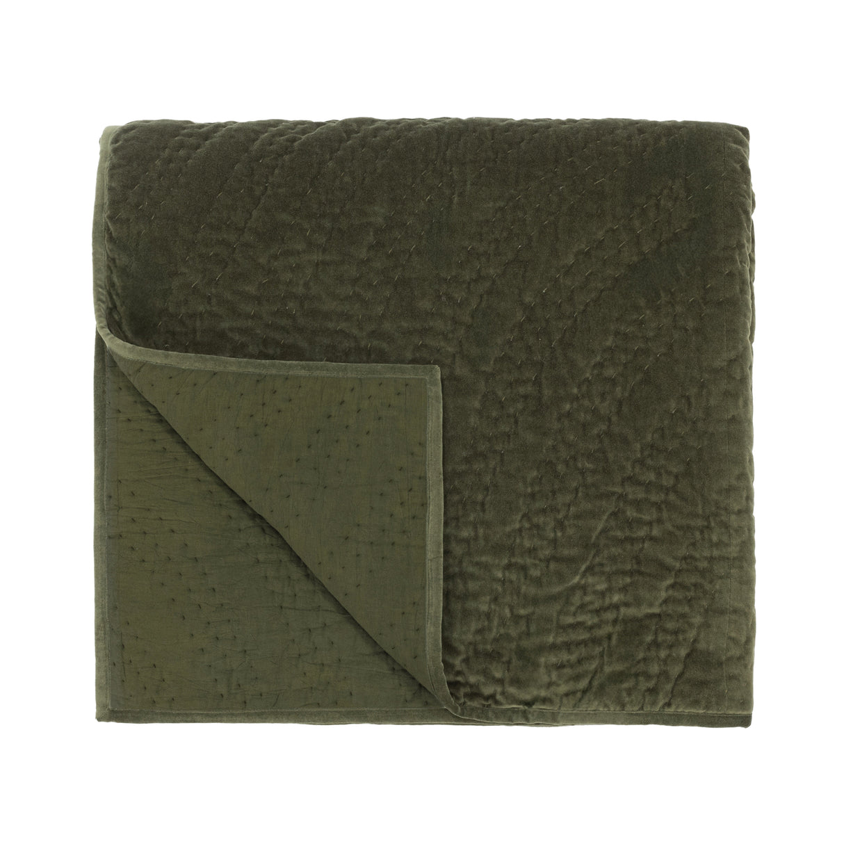 Elms Loden Green Velvet Quilt Collection by Classic Home at Eve Furniture