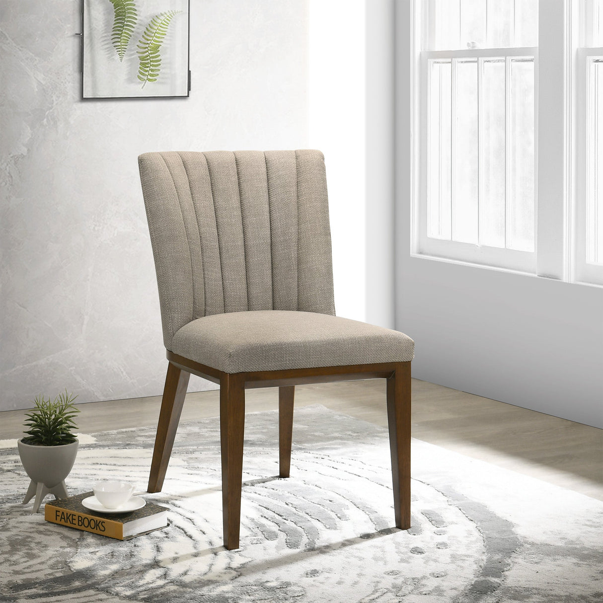 Elmwood Cream Fabric Dining Chair (Set Of 2) by Ashcroft Furniture at Eve Furniture
