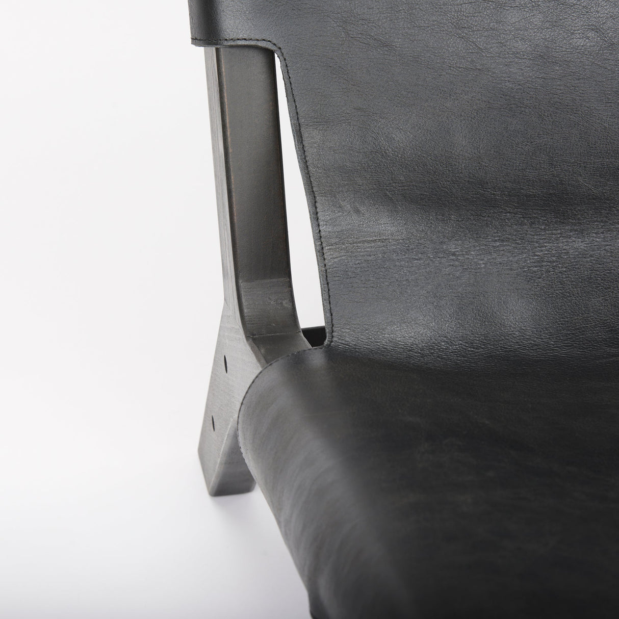 Elodie 24.4L x 33.9W x 30.7H Black Leather W/Black Stain Beech Wood Frame Accent Chair by Mercana at Eve Furniture