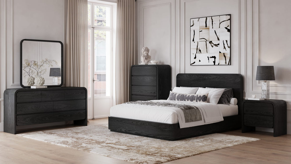 Elora Jet King Ash Wood Platform Bed by Modus Furniture at Eve Furniture