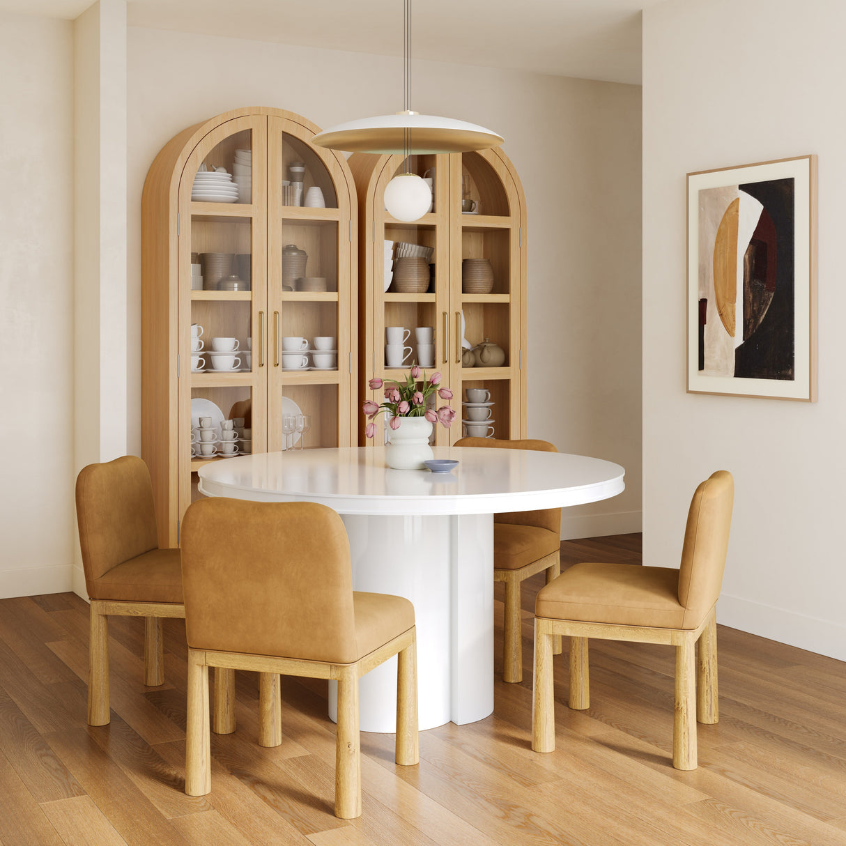 Elora Lacquer 47" Round Dining Table by TOV Furniture at Eve Furniture