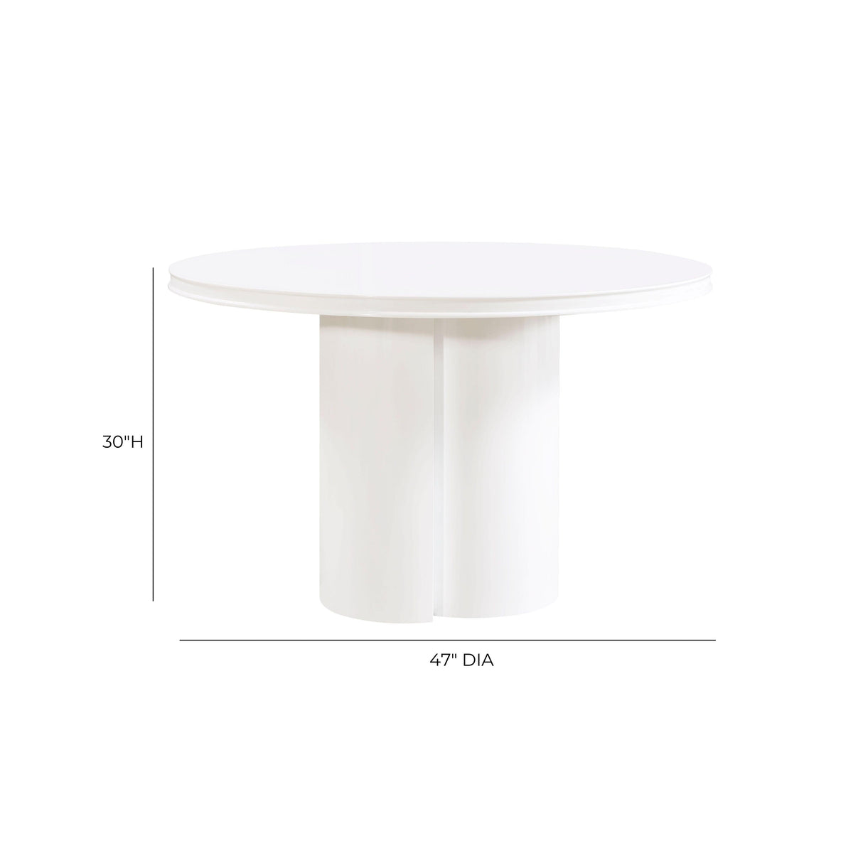 Elora Lacquer 47" Round Dining Table by TOV Furniture at Eve Furniture
