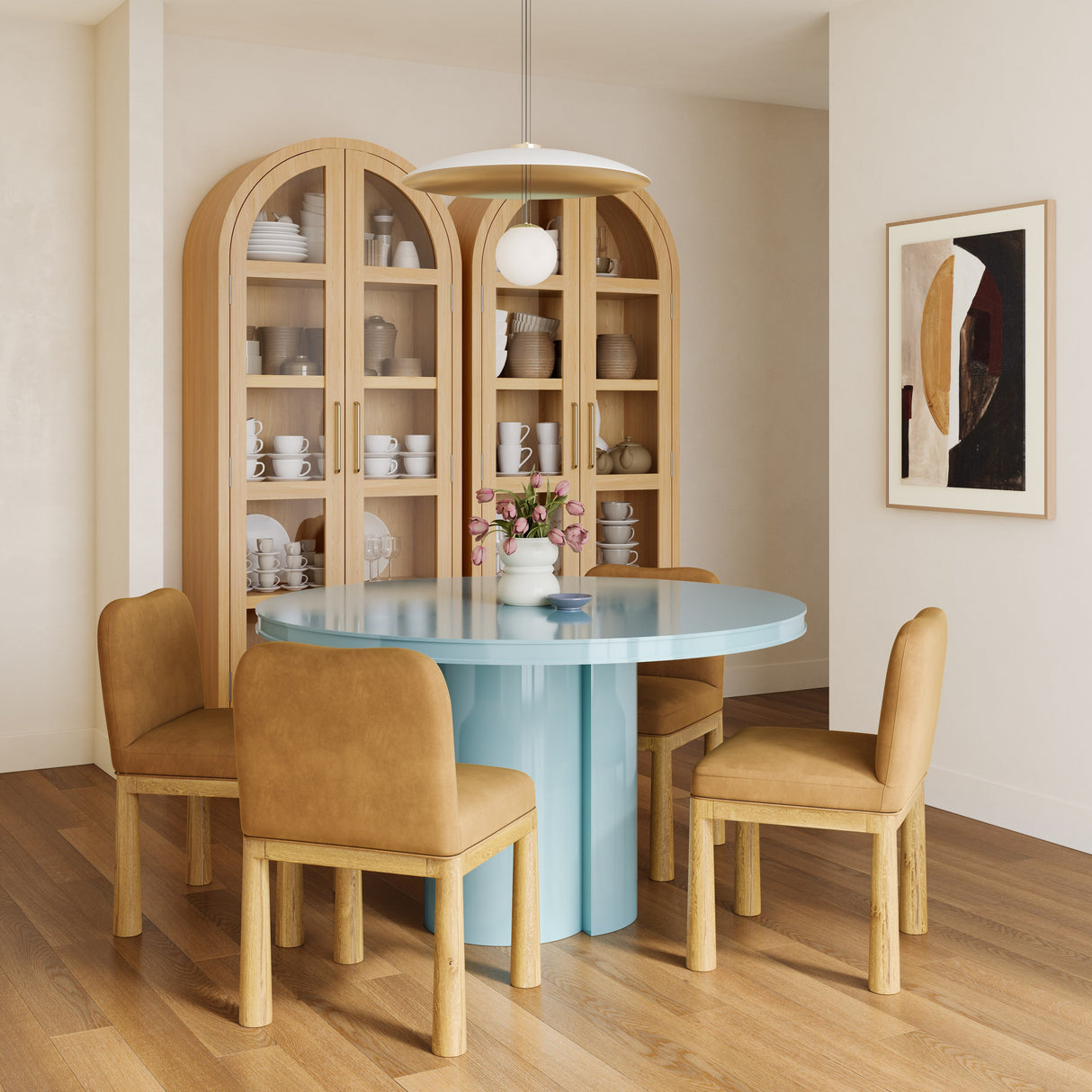 Elora Lacquer 47" Round Dining Table by TOV Furniture at Eve Furniture