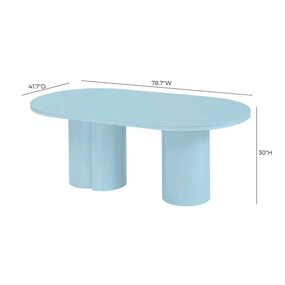 Elora Lacquer 79" Oval Dining Table by TOV Furniture at Eve Furniture