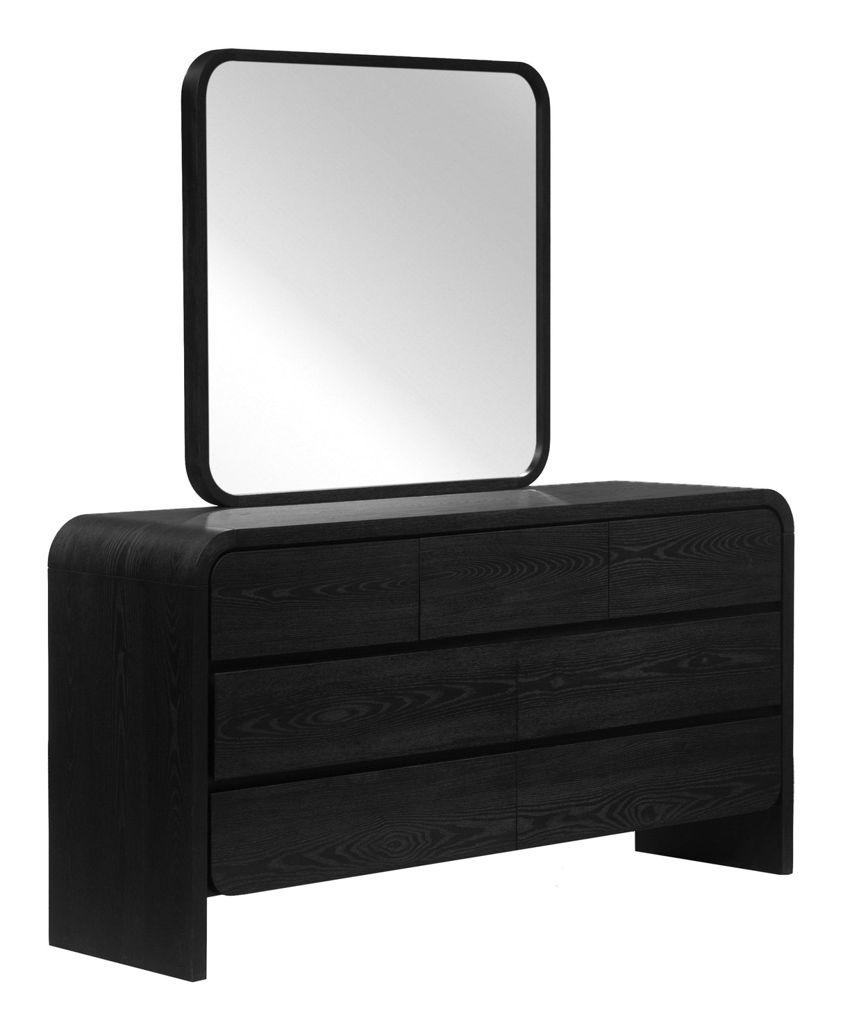 Elora Seven Drawer Dresser in Jet Black Ash by Modus Furniture at Eve Furniture